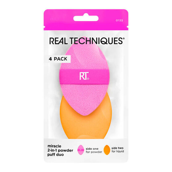 Kit com 4 Esponjas Puff 2 em 1 Real Techniques